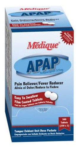 Pain Relief APAP 325 mg Strength Acetaminophen Tablet 75 per Box 14536 Box/150