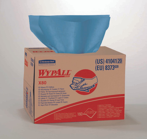 Task Wipe WypAll X80 Heavy Duty Blue NonSterile Cellulose / Polypropylene 12-1/2 X 16-4/5 Inch Reusable 41041 Case/160