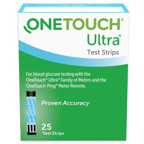 Blood Glucose Test Strips OneTouch Ultra 2 25 Strips per Box For OneTouch Ultra Blood Glucose Meter 020994