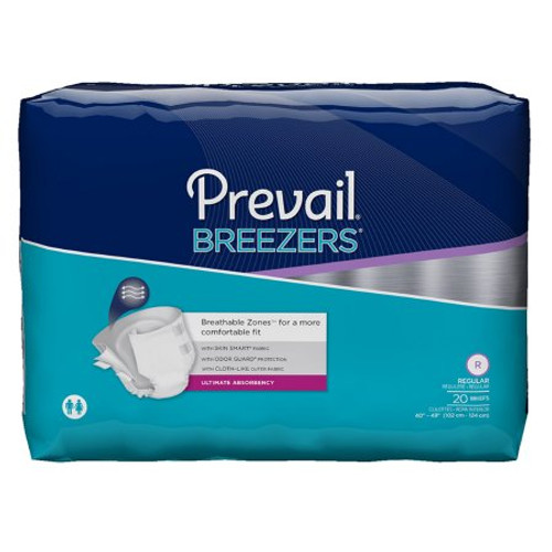 Unisex Adult Incontinence Brief Prevail Breezers Regular Disposable Heavy Absorbency PVB-016/1