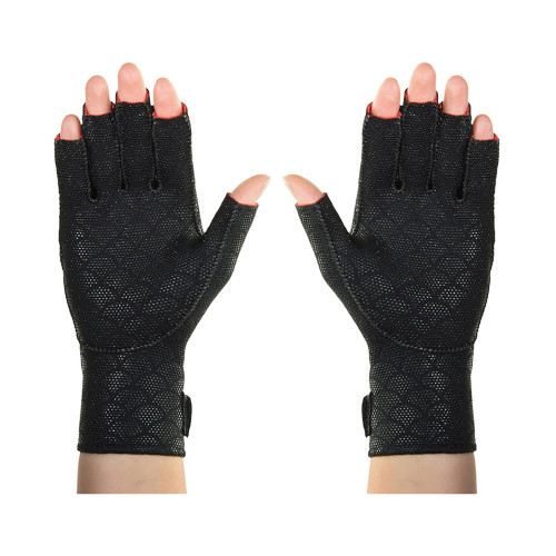 Arthritis Gloves Thermoskin Open Finger Medium Over-the-Wrist Hand Specific Pair Fabric / Trioxon 929334 Pair/1