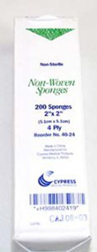 Nonwoven Sponge McKesson Brand Polyester / Rayon 4-Ply 2 X 2 Inch Square NonSterile 40-24