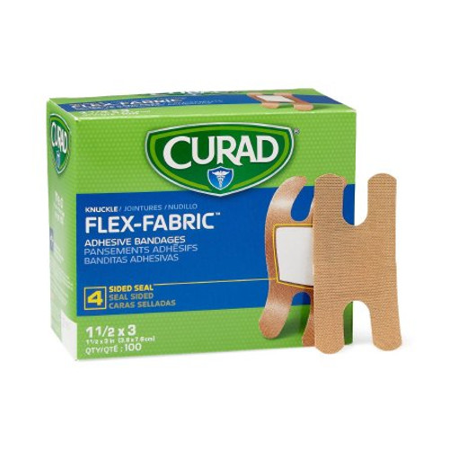 Adhesive Strip Comfort Cloth 1-1/2 X 3 Inch Plastic Knuckle Tan Sterile NON25510