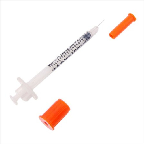 Insulin Syringe with Needle Comfort Point 0.5 mL 30 Gauge 5/16 Inch Attached Needle Without Safety 26015 Box/100