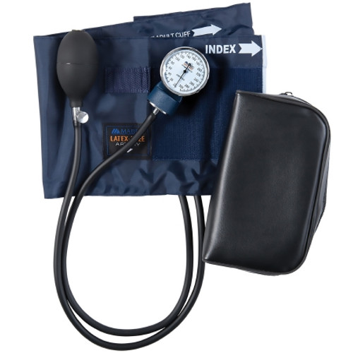Aneroid Sphygmomanometer with Cuff Mabis Precision 2-Tubes Pocket Size Hand Held Adult Large Cuff 09-141-017 Each/1