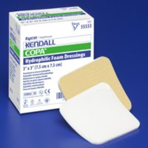 Foam Dressing Kendall Foam Plus 3-1/2 X 3 Inch Fenestrated Square Non-Adhesive without Border Sterile 55535P