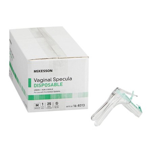 Vaginal Speculum McKesson Graves NonSterile Office Grade Acrylic Medium Double Blade Duckbill Disposable Corded Light Source Compatible 16-8313