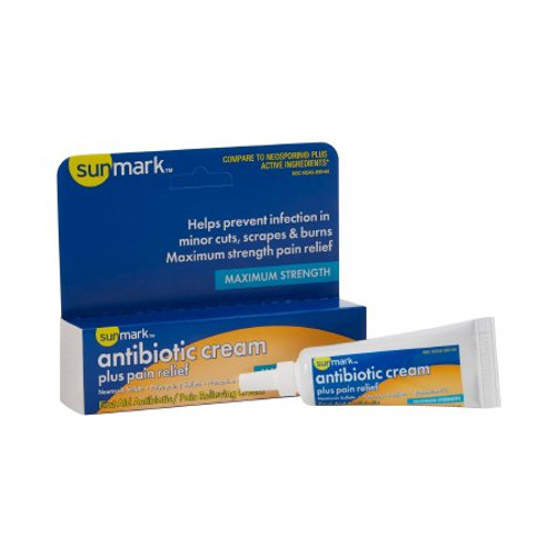 First Aid Antibiotic with Pain Relief sunmark Cream 0.5 oz. Tube 49348069069 Each/1
