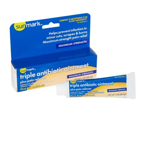 First Aid Antibiotic with Pain Relief sunmark Ointment 1 oz. Tube 49348060072 Each/1