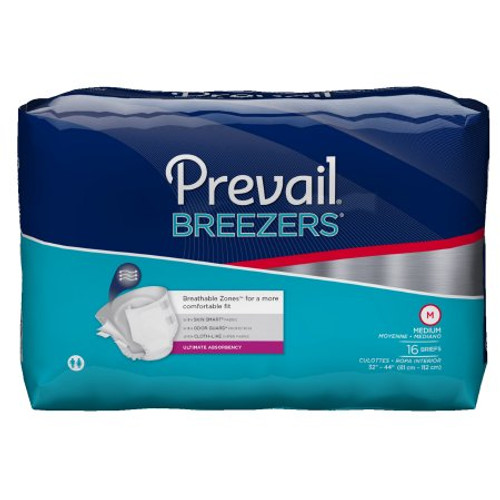 Unisex Adult Incontinence Brief Prevail Breezers Medium Disposable Heavy Absorbency PVB-012/2
