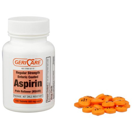 Pain Relief Geri-Care 325 mg Strength Aspirin Tablet 100 per Bottle 60-921-01