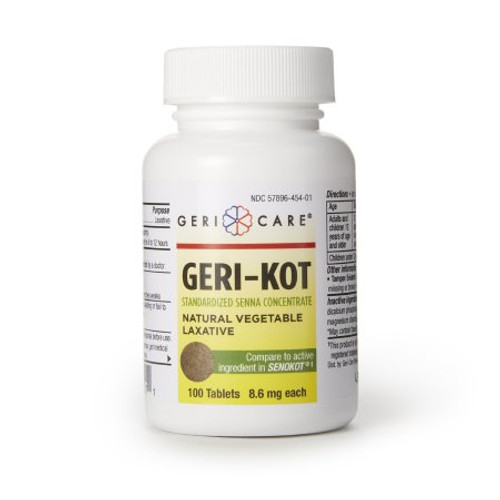 Laxative Geri-Care Tablet 100 per Bottle 8.6 mg Strength Sennosides 60-451-01