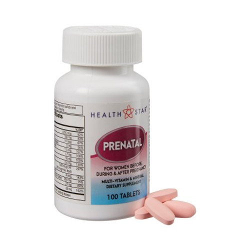 Prenatal Vitamin Supplement Geri-Care HealthStar Tablet 100 per Bottle 575-01-HST
