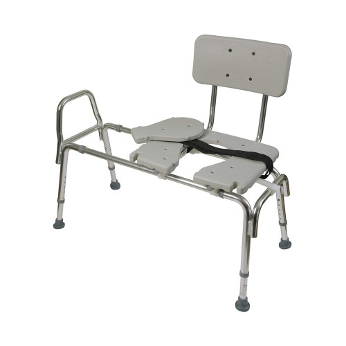 DMI Bath / Commode Transfer Bench Removable Arm Rail 19 to 23 Inch Seat Height 400 lbs. Weight Capacity 522-1734-1900 Each/1