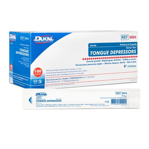 Tongue Depressor Dukal 6 Inch Length Wood 9004