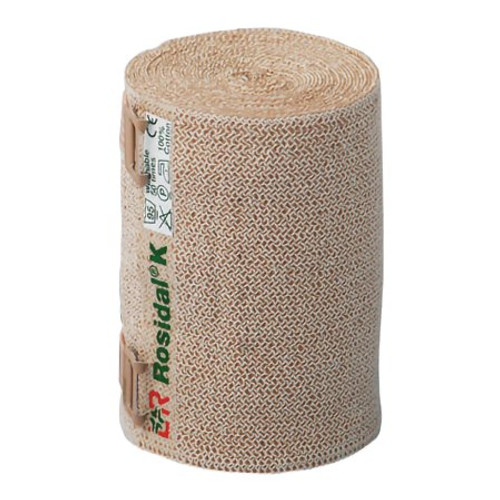 Compression Bandage Rosidal K 2-9/25 Inch X 5-1/2 Yard High Compression Clip Detached Closure Tan NonSterile 55977401 Each/1