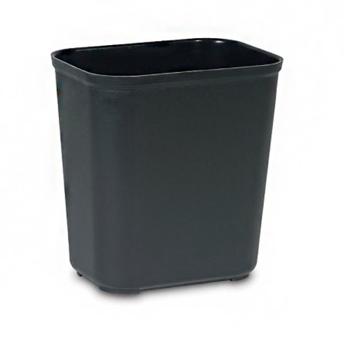 Fire-Resistant Trash Can Rubbermaid 28 Quart Rectangular Black Thermoset Polyester Open Top FG254300BLA Each/1