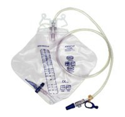 Urinary Drain Bag AMSure Anti-Reflux Valve Sterile Fluid Path 2000 mL Vinyl AS312 Case/20