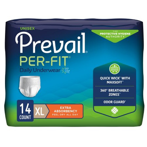 Unisex Adult Absorbent Underwear Prevail Per-Fit Pull On with Tear Away Seams X-Large Disposable Heavy Absorbency PF-514
