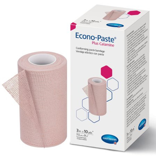 Unna Boot Bandage Econo-Paste Plus Calamine 3 Inch X 10 Yard Knitted Gauze Zinc Oxide Paste / Calamine NonSterile 47310000