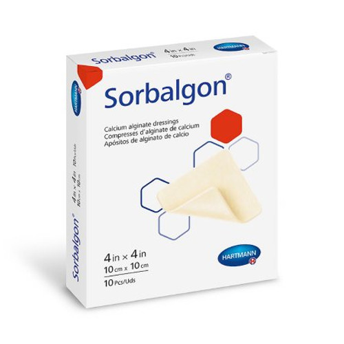 Calcium Alginate Dressing Sorbalgon 2 X 2 Inch Square Calcium Alginate / Polysorbate Sterile 49200001