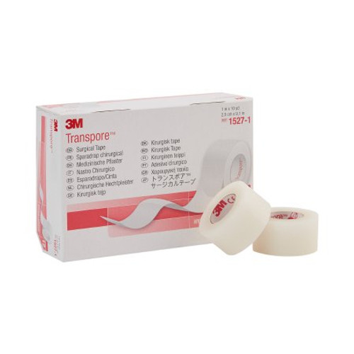 Medical Tape 3M Transpore Porous Plastic 1 Inch X 10 Yard Transparent NonSterile 1527-1