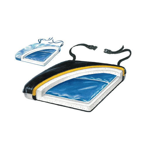 Seat Cushion Skil-Care Econo-Gel Thin Line 16 W X 16 D X 1-1/2 H Inch Foam / Gel 751170 Each/1