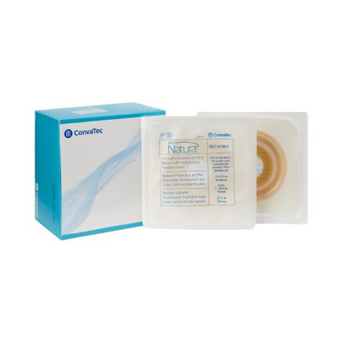 Ostomy Barrier Sur-Fit Natura Durahesive Mold to Fit Extended Wear Hydrocolloid Tape 57 mm Flange Sur-Fit Natura System Hydrocolloid 1-1/4 to 1-3/4 Inch Opening 411804 Box/10