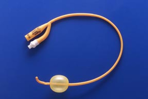 Foley Catheter Rusch PureGold 2-Way / Tiemann / One Eye Coude Tip 30 cc Balloon 20 Fr. PTFE Teflon Coated Latex 318320