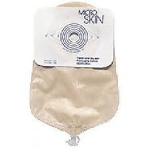 Urostomy Pouch MicroSkin One-Piece System 9 Inch Length 7/8 Inch Stoma Drainable Flat Pre-Cut 86322 Box/10