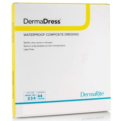 Composite Dressing DermaDress Waterproof 4 X 4 Inch Polyester / Rayon / Nonwoven Sterile 00276E