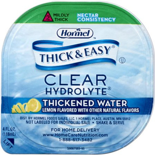 Thickened Water Thick Easy Hydrolyte 4 oz. Portion Cup Lemon Flavor Ready to Use Nectar Consistency 23061 Case/24