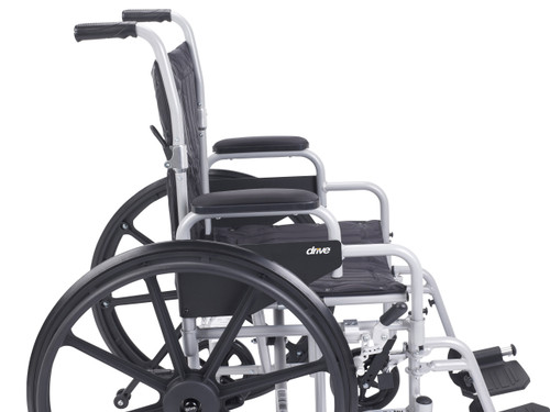 Transport Wheelchair drive Poly-Fly Aluminum Frame with Green Finish 250 lbs. Weight Capacity Full Length / Fixed Height / Padded Arm Black Upholstery TR20 Each/1