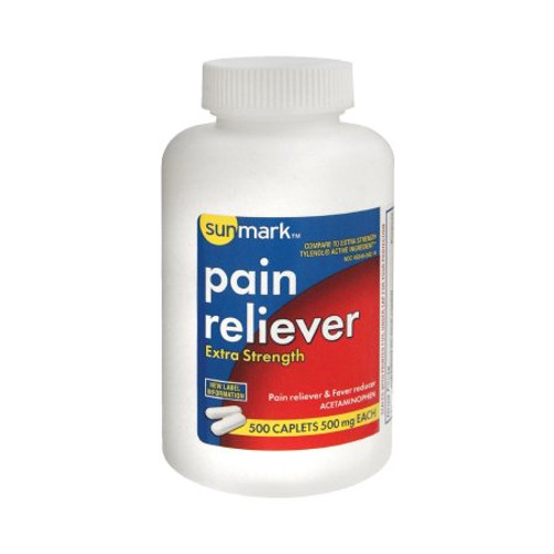 Pain Relief sunmark 500 mg Strength Acetaminophen Caplet 500 per Bottle 49348004214 Bottle/1