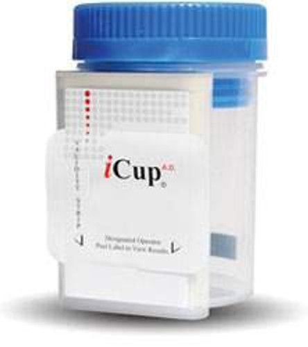 Drugs of Abuse Test iCup A.D. 6-Drug Panel with Adulterants AMP COC mAMP/MET OPI PCP THC OX pH SG Urine Sample 25 Tests I-DUA-167-012