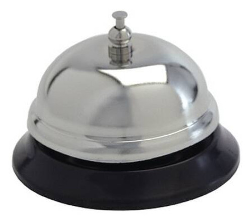 Call Bell Push Button Polished Steel / Black Vinyl Base 3 Inch 3161 Each/1