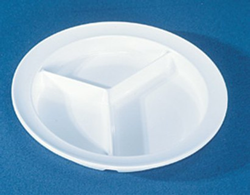 Partitioned Plate Inner Lip White Reusable Melamine 8-3/4 Inch Diameter 8128 Each/1