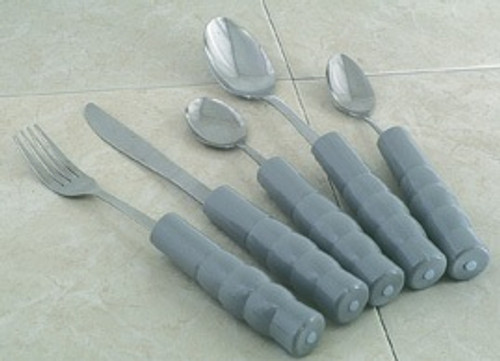 Teaspoon Weighted Handle Flatware Weighted Gray Stainless Steel 8460 Each/1