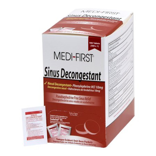 Sinus Relief Medi-First 10 mg Strength Tablet 2 per Pack 80913 Box/1