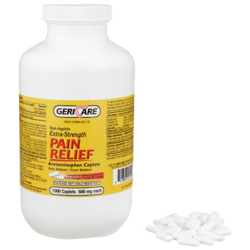 Pain Relief Geri-Care 500 mg Strength Acetaminophen Caplet 1 000 per Bottle 221-10-GCP