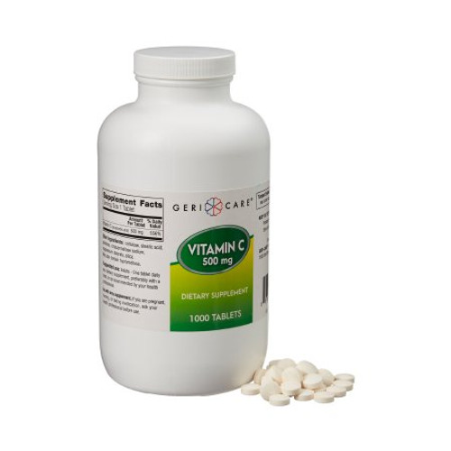Vitamin C Supplement Geri-Care Ascorbic Acid 500 mg Strength Tablet 1000 per Bottle 841-10-GCP