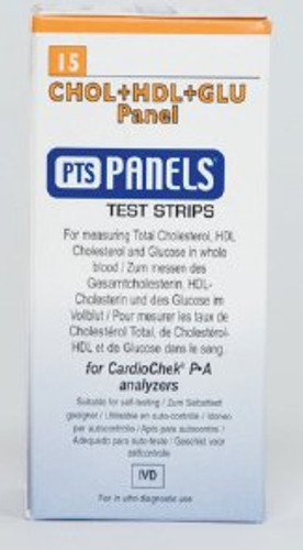 Reagent Test Strip PTS Panels Cardiac / Lipids / General Chemistry High-Density Lipoprotein HDL Glucose TC / HDL Ratio For Cardiochek PA Analyzer 15 Strips 2412 Vial/1