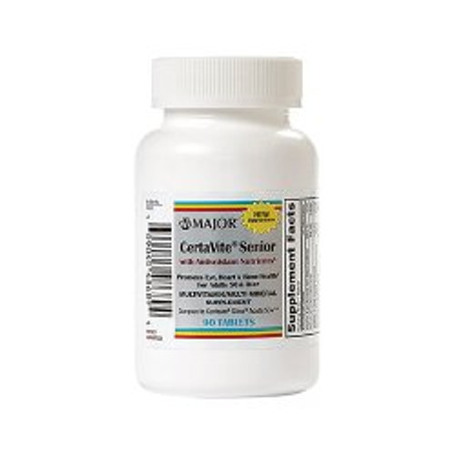 Multivitamin Supplement CertaVite Senior Vitamin A / Ascorbic Acid / Calcium 2500 IU - 220 mg - 60 mg Strength Tablet 60 per bottle 00904548652 Bottle/1