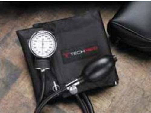 Aneroid Sphygmomanometer with Cuff Tech-Med 2-Tubes Pocket Size Hand Held Adult Large Cuff 2010 Each/1
