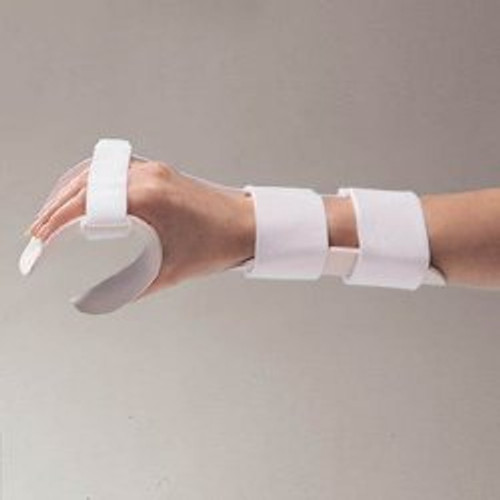 Functional Position Hand Splint with Strap Kit Rolyan Deluxe Preformed Thermoplastic Left Hand White Small 70831202 Each/1