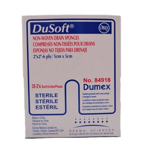 Split Sponge DuSoft Polyester / Rayon 2 X 2 Inch Sterile 84918