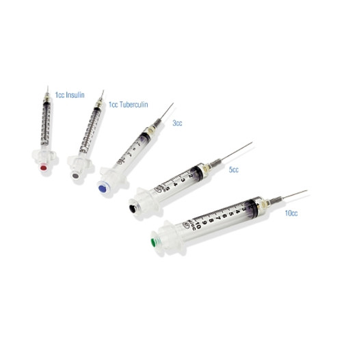 Syringe with Hypodermic Needle VanishPoint 10 mL 25 Gauge 1-1/2 Inch Attached Needle Retractable Needle 11011