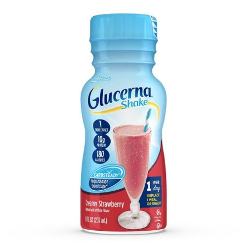 Oral Supplement Glucerna Shake Creamy Strawberry Flavor Ready to Use 8 oz. Bottle 57807