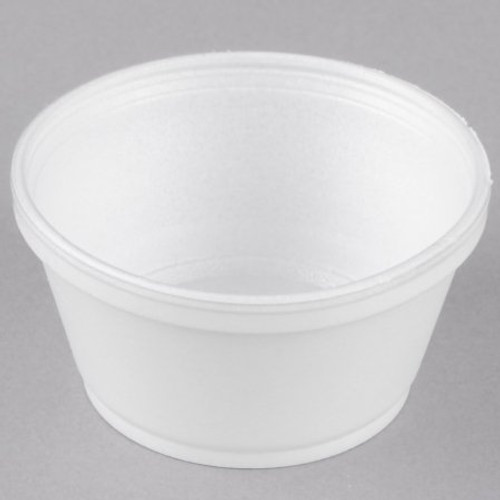 Food Container 3.0 X 4.2 Inch Diameter 2.1 Inch Height Squat Foam White 8 oz 8SJ20 Case/1000