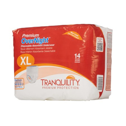 Unisex Adult Absorbent Underwear Tranquility Premium OverNight Pull On with Tear Away Seams X-Large Disposable Heavy Absorbency 2117